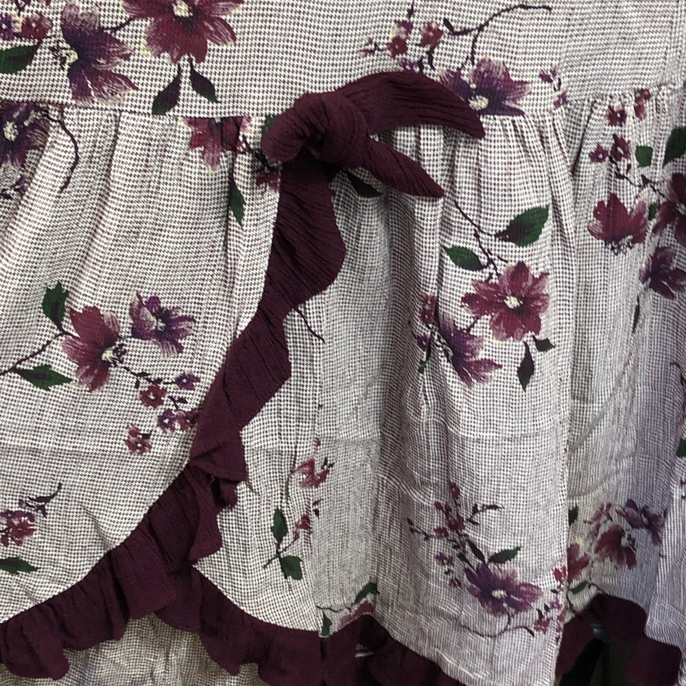 KAYLA-G MUMU DRESS PURPLE FLORAL RUFFLES Size L - Picture 5 of 10